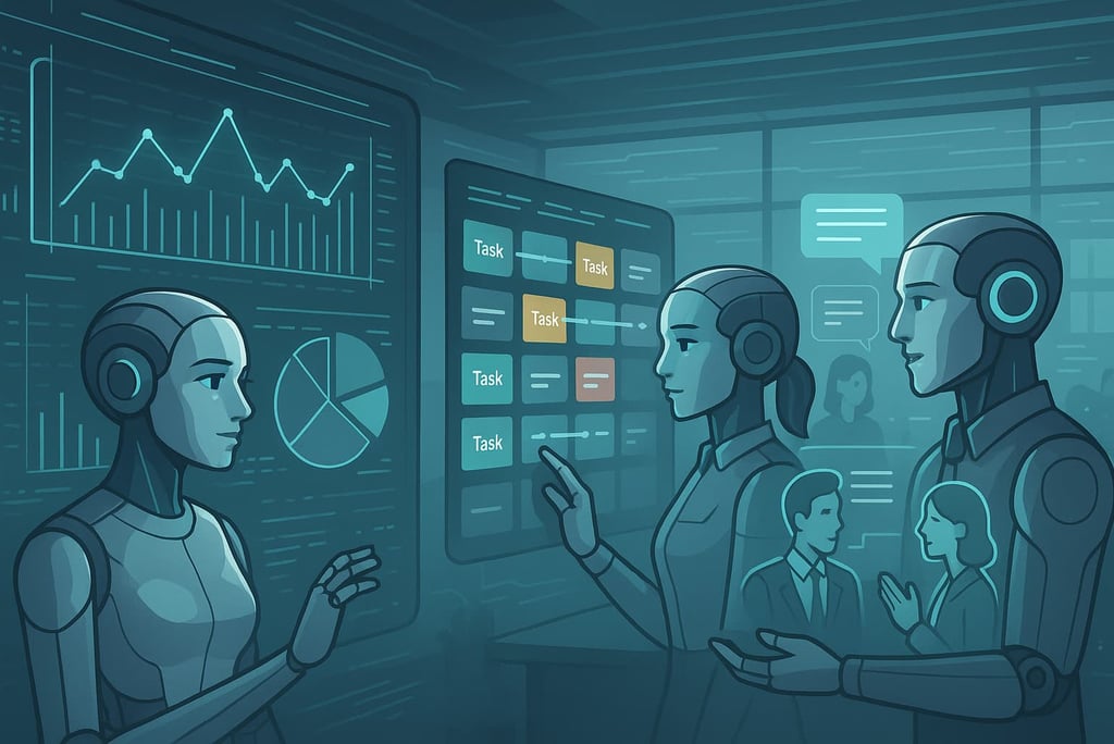 Three AI models providing intelligent context understanding for different projectman scenarios