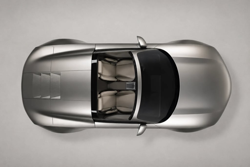 Vista superior do novo Audi Concept C elétrico com design futurista e interior minimalista.