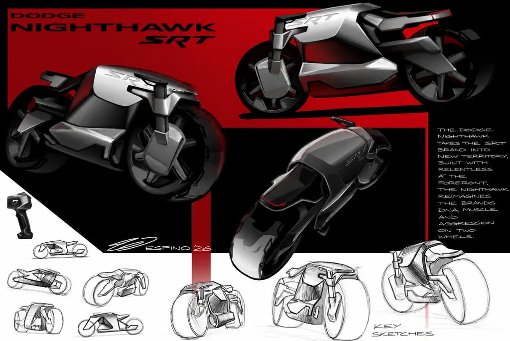 Conceito Dodge Nighthawk SRT futurista com design agressivo criado por estudante