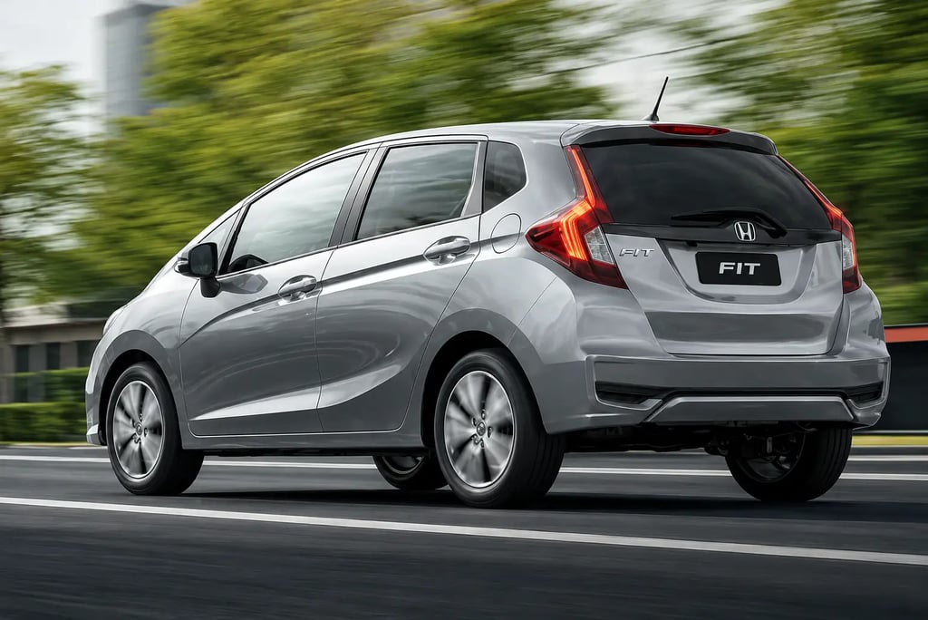 Honda Fit automático prata em movimento, opção prática para o uso na cidade