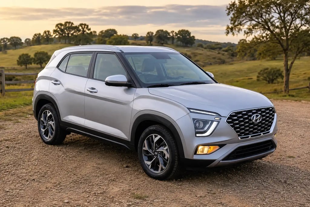 Hyundai Creta prata em área rural mostrando valorização dos SUVs usados