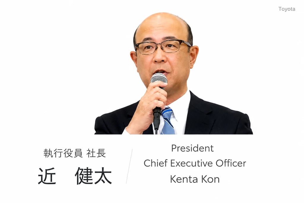 Kenta Kon, novo CEO da Toyota, durante apresentação sobre o futuro da montadora