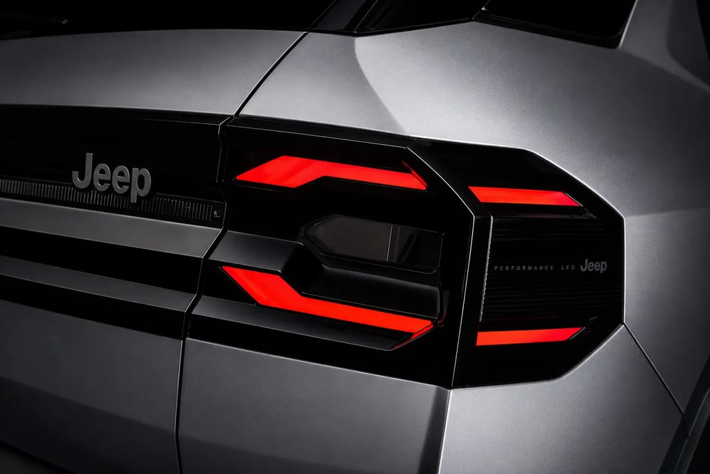 Lanterna traseira em LED do novo SUV global da Jeep.
