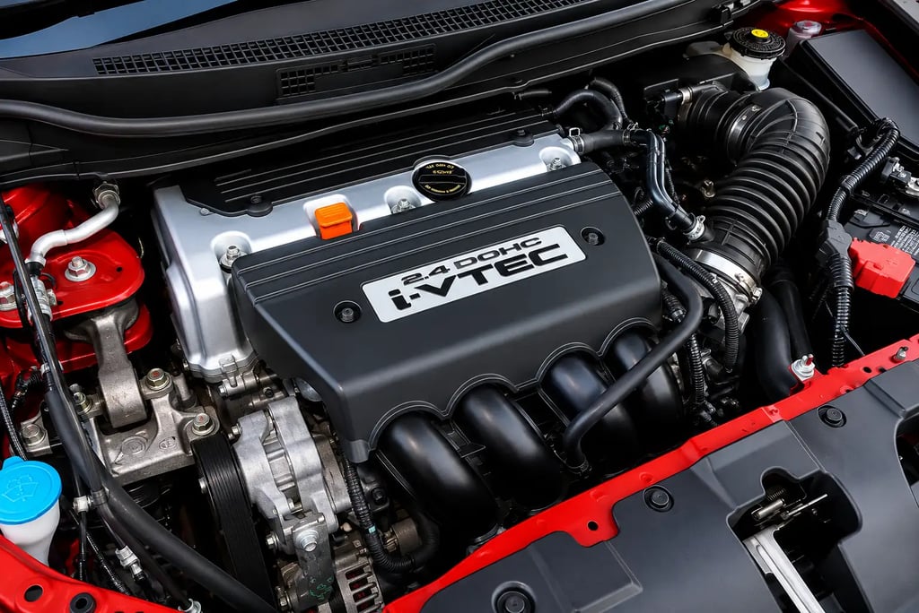 Motor 2.4 i-VTEC K24 do Honda Civic Si 2015 em detalhe no cofre do motor