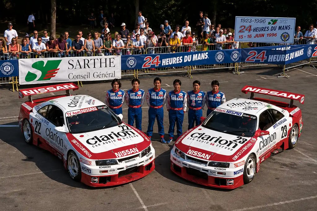Nissan Skyline GT-R R33 da Nismo durante apresentação nas 24 Horas de Le Mans de 1996