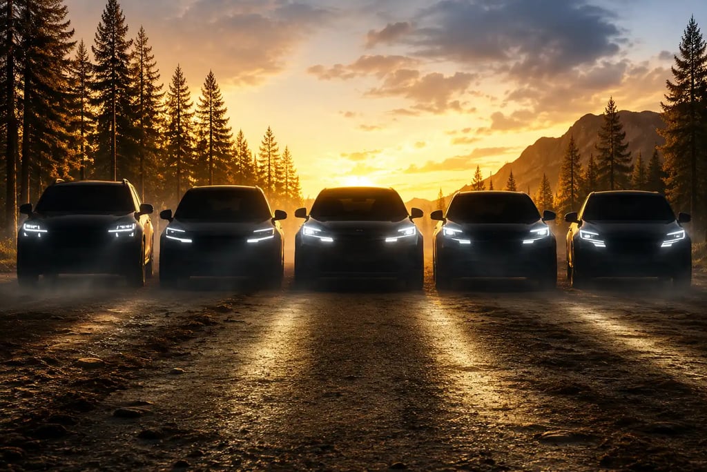 Teaser mostra cinco novos veículos da Ford alinhados ao pôr do sol
