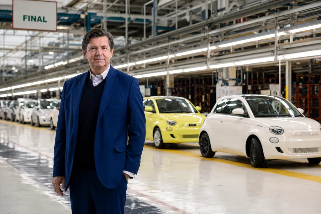 Olivier François em fábrica da Fiat durante apresentação de planos para novos modelos