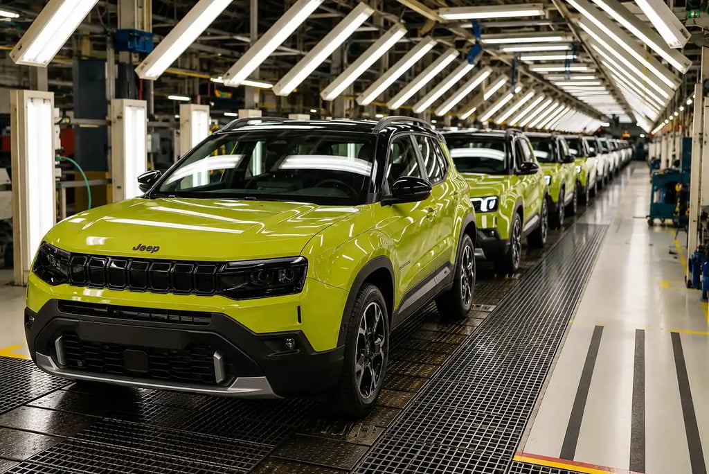 Jeep Avenger em linha de produção na fábrica de Porto Real no Brasil