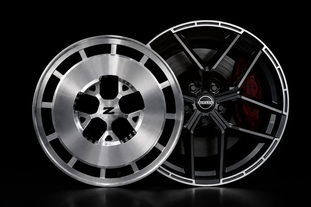 Rodas do Nissan Z 2027 inspiradas no clássico 300ZX em comparação visual