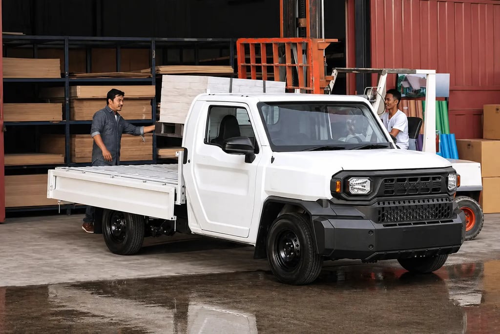 Toyota IMV 0 sendo utilizada para carga em armazém com foco no trabalho e uso utilitário