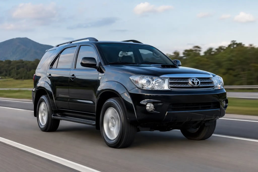Toyota SW4 2008 preta 4x4 diesel em movimento na rodovia