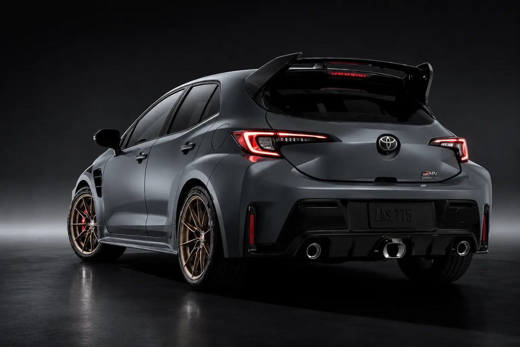 Visão traseira do Toyota GRMN Corolla 2026 desenvolvido pela Gazoo Racing