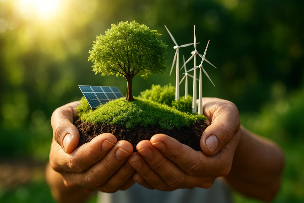 a person holding a small tree in their hands