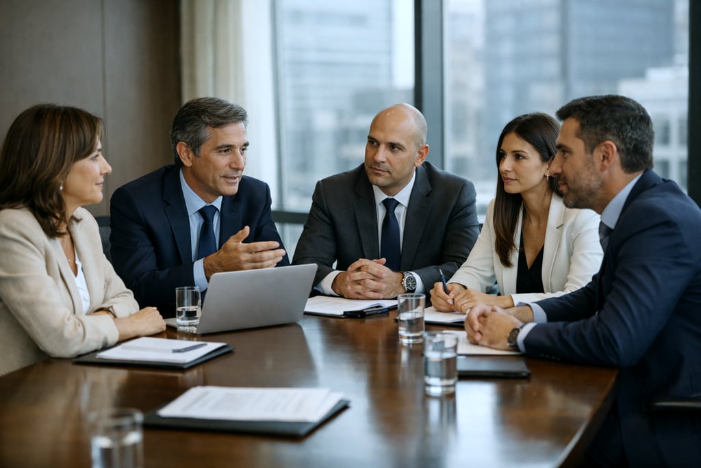 Reunião executiva de comunicação estratégica