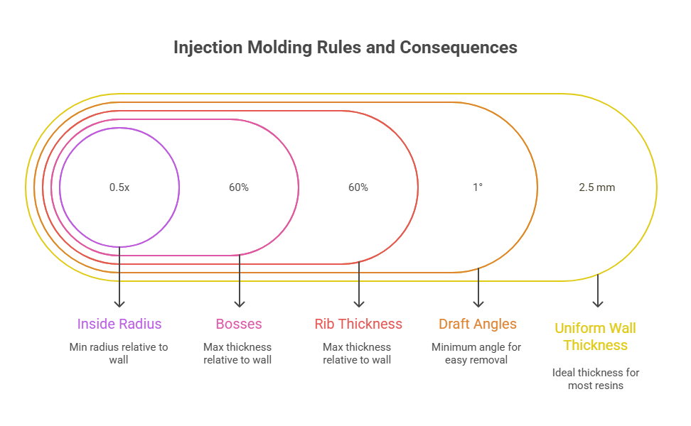 injection molding rules and consequences
