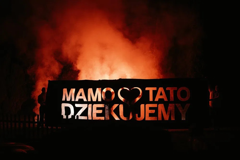 pirobaner mamo tato dziękujemy podziękowania dla rodziców podświetlany napis