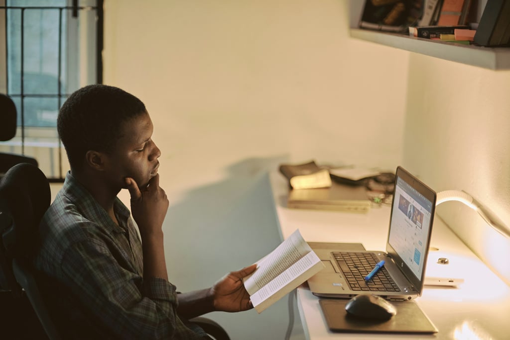 A student studying for a test