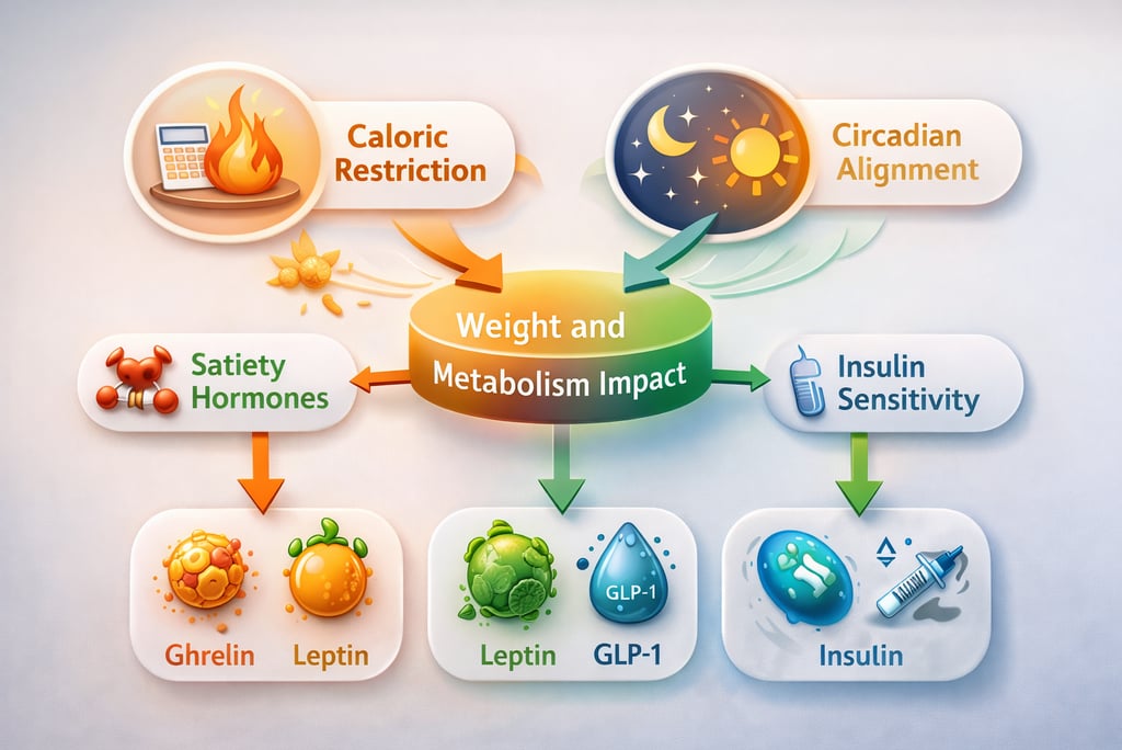 gura 5. Ilustração (Nutro AI) — Mecanismos plausíveis do jejum intermitente (imagem gerada).