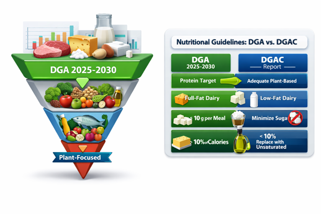 Figura 5 — Comparação visual (ilustração 3D): DGA vs DGAC. Fonte: elaboração própria (Nutro AI).