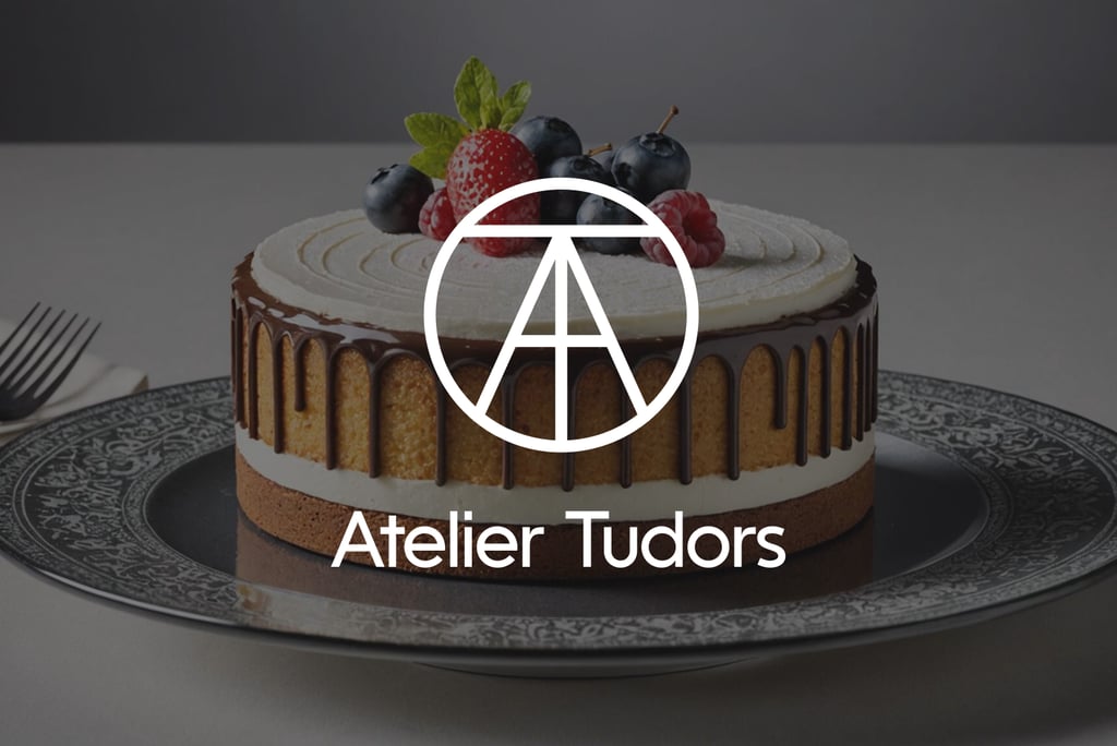 Atelier Tudors gâteaux et pâtisseries couverture avec logo