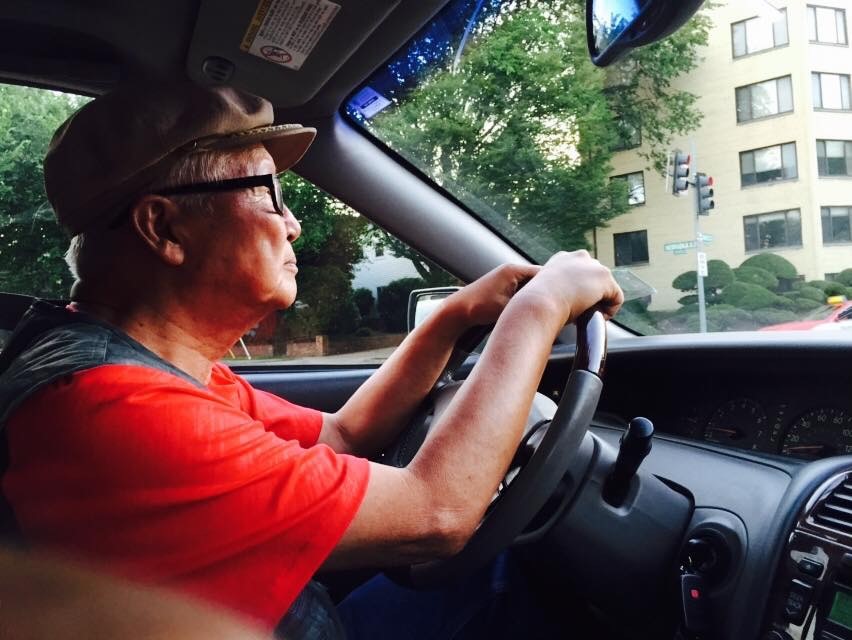 Eugene driving me from Connecticut Avenue DC to Bethesda MD in 2016