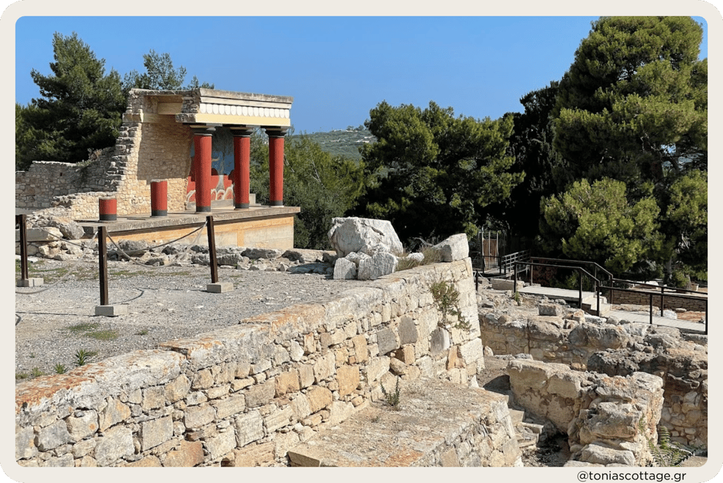 Knossos Palace in Heraklion, Crete, showcasing ancient Minoan history and architecture