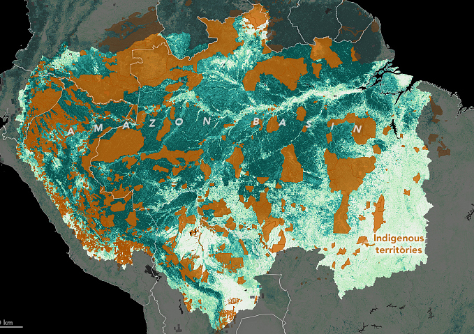 Mapa das terras indígenas na Amazônia Legal