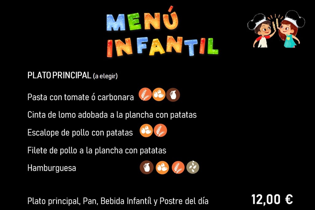 menú infantil