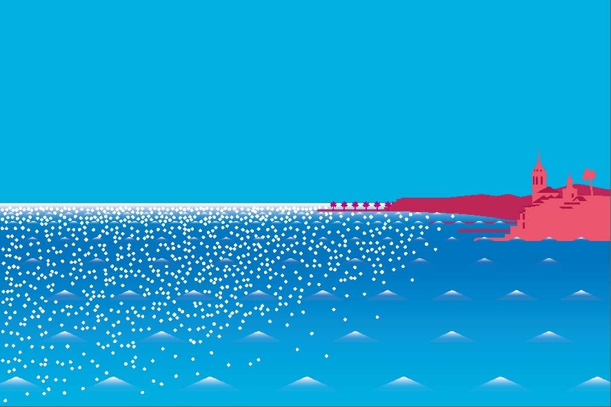 Ilustración de Cala Balmins por Tomo Iida