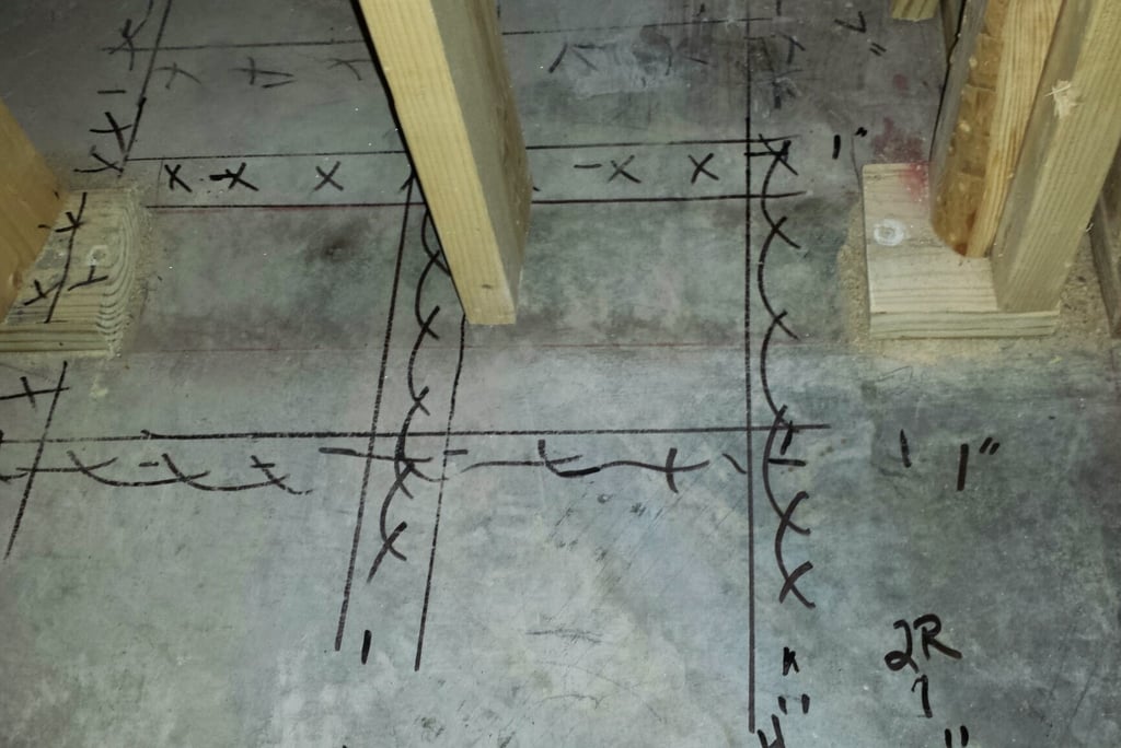 typical radar imaging scan on concrete floor