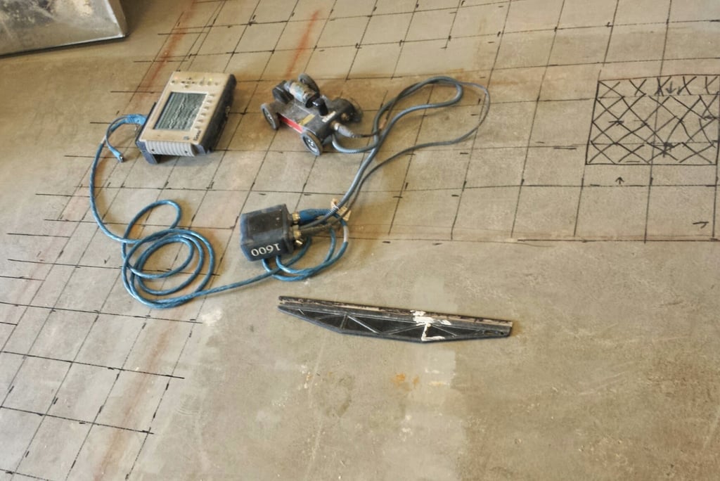 RADAR Scan of concrete floor for the placement of cores