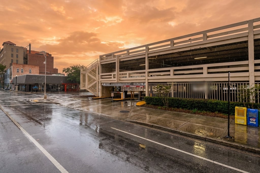 Parking deck in Jacksonville. Post tension cables are common and require GPR scanning