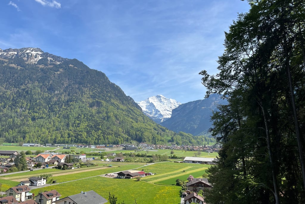 View of Wilderswil and Jungfrau from the Kleiner Rugen Ringweg