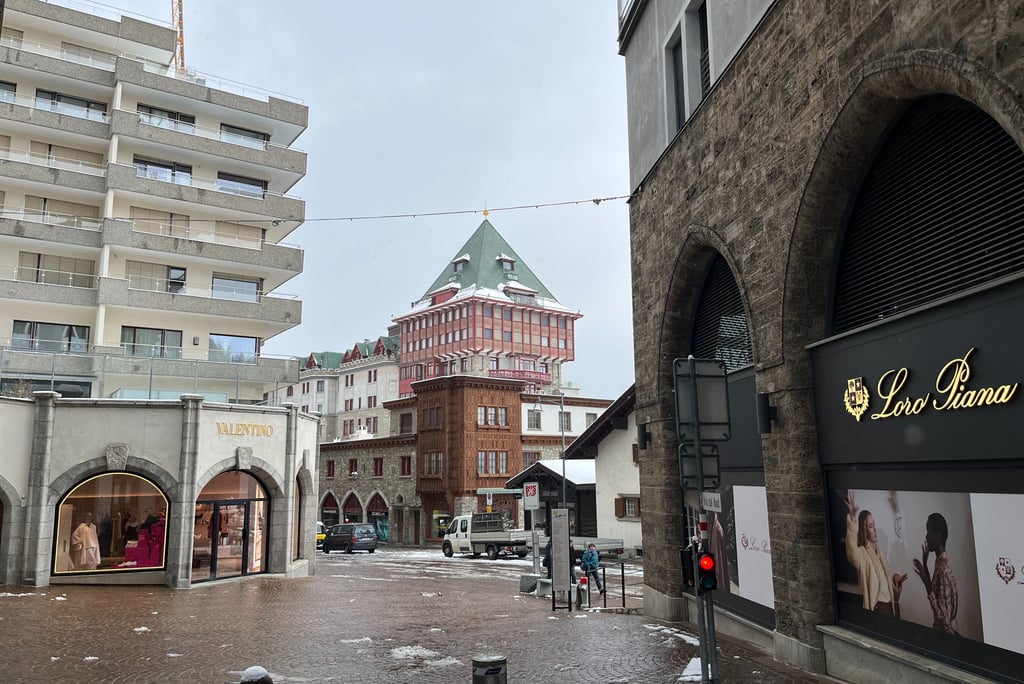 View of buildings in St. Moritz Switzerland