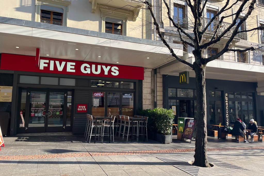 Five Guys and McDonalds in Geneva Switzerland