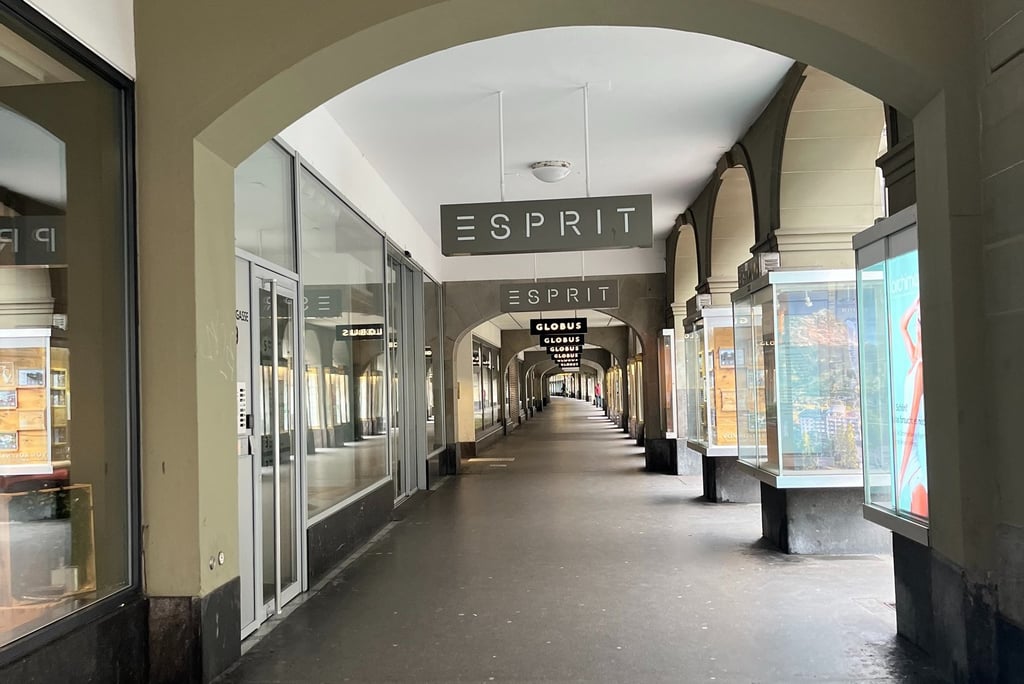 An arcade in the city of Bern Switzerland