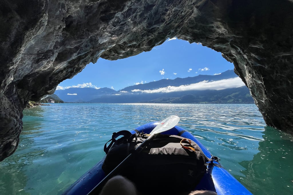 A small sea cave on Lake Thun