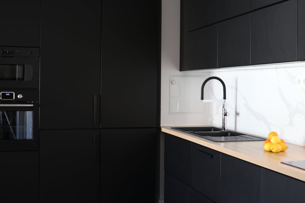 a kitchen with a sink and a sink