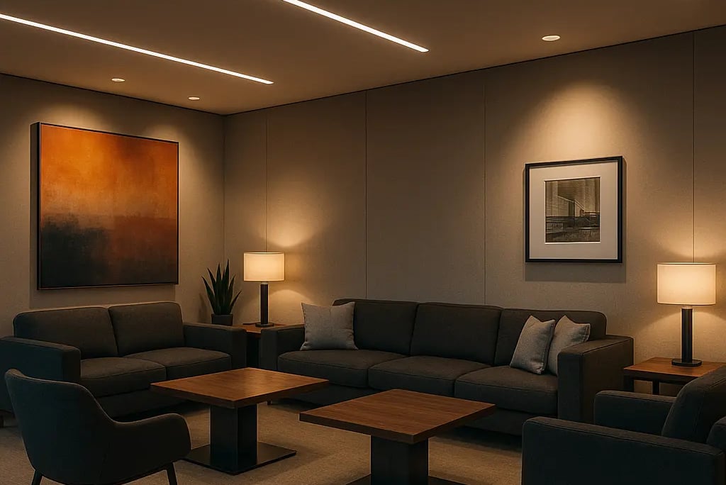 Modern corporate lounge LED showcase