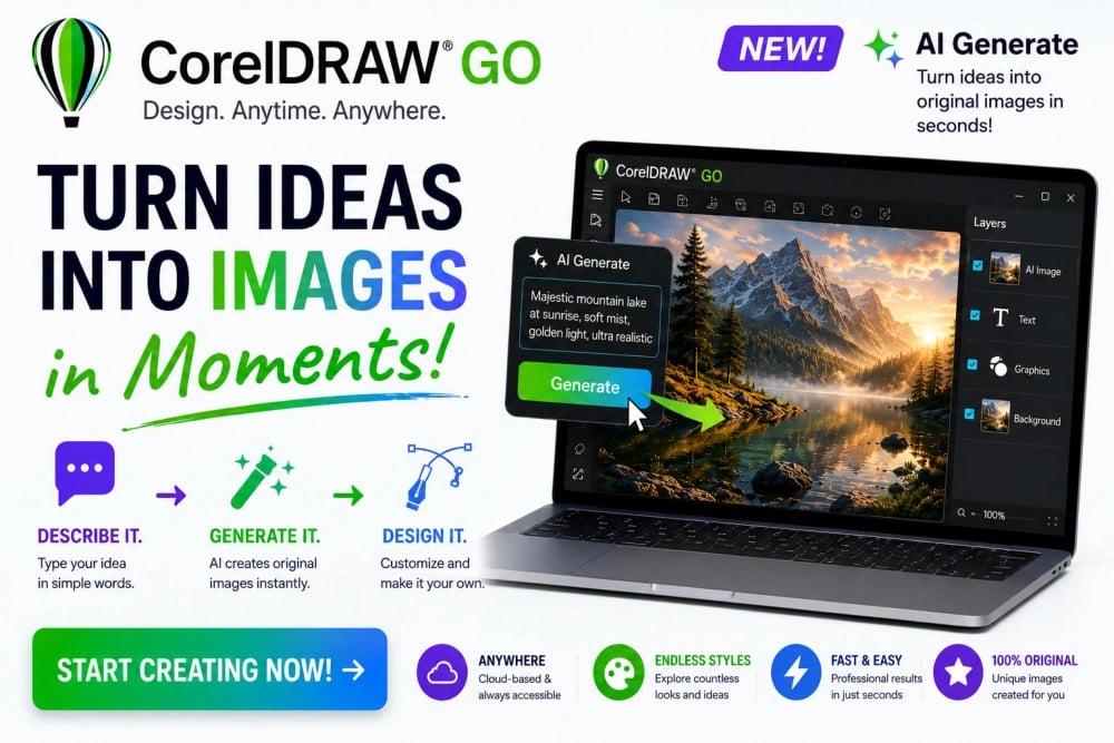 CorelDRAW Go - Turn your ideas to original AI Generated Images