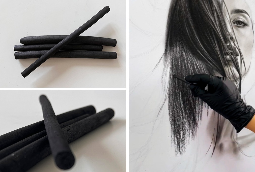 Barras de carboncillo natural o de sauce (Willow charcoal)