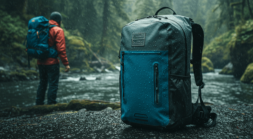 Traveler utilizing a Tech Backpack with charging capabilities, showcasing versatility for US city