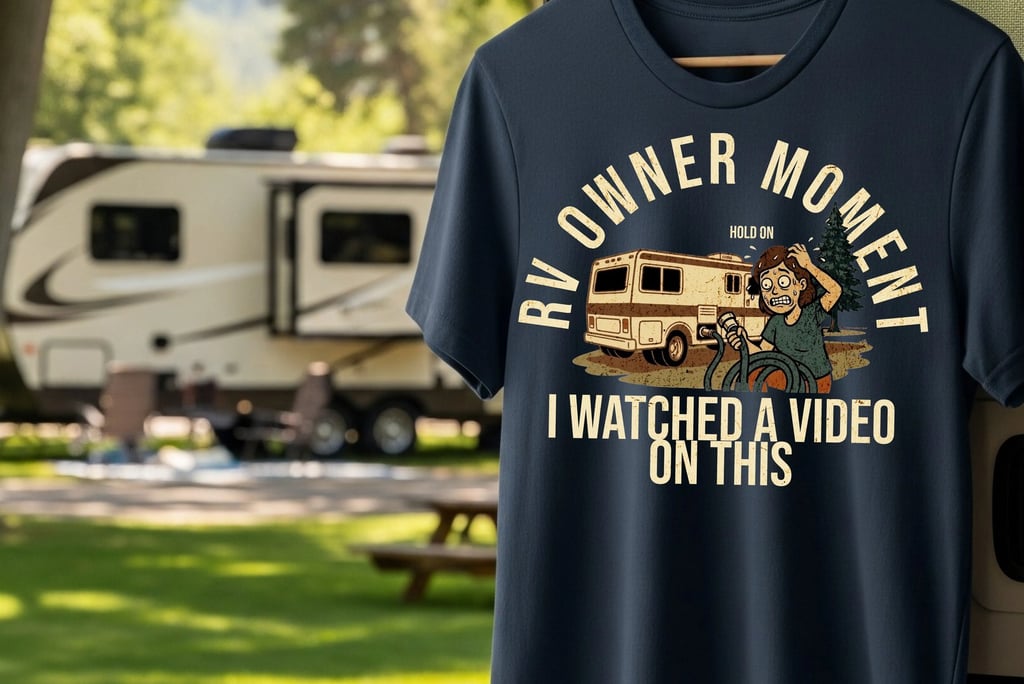 Horacio & Visconti RV Owner Moment t-shirt – I Watched a Video on This – perfect for new boondockers