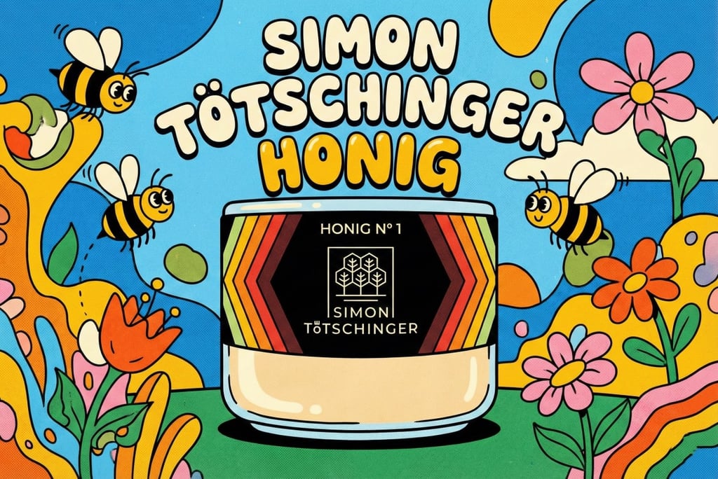 Comic Honigglas mit Comic Bienen