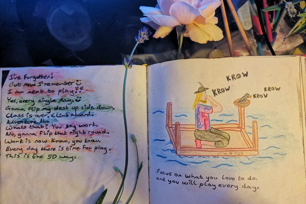 colour pencil, child at play. 