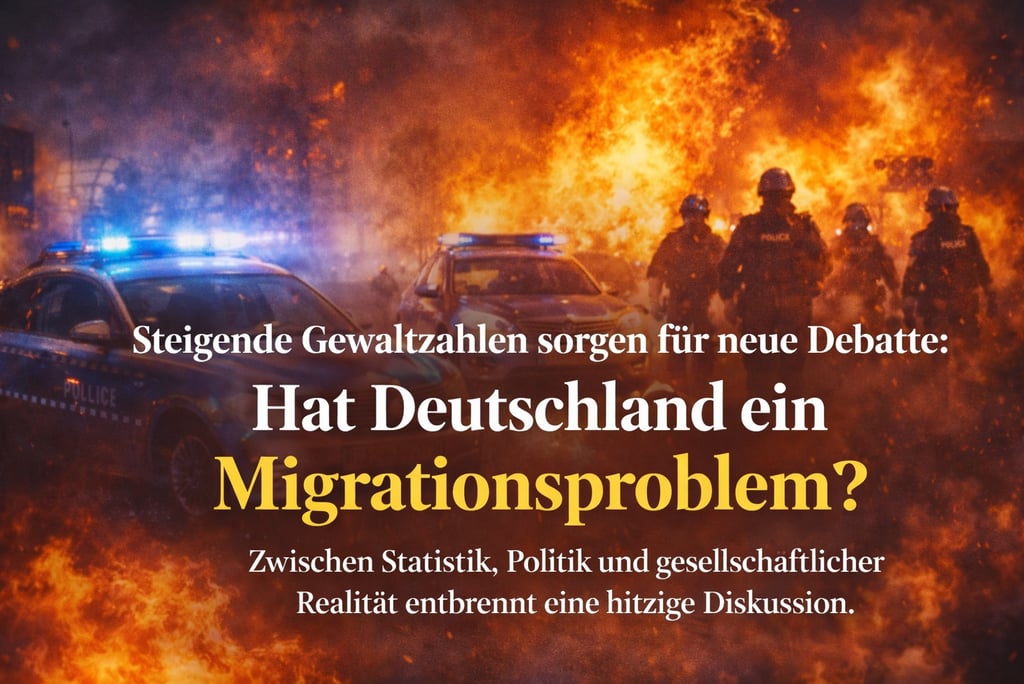 Police officers near emergency vehicles with flashing lights against a backdrop of fire and debate text.