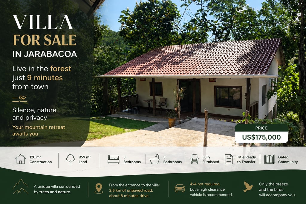 Investment villa for sale in Jarabacoa Dominican Republic. Fully furnished mountain villa