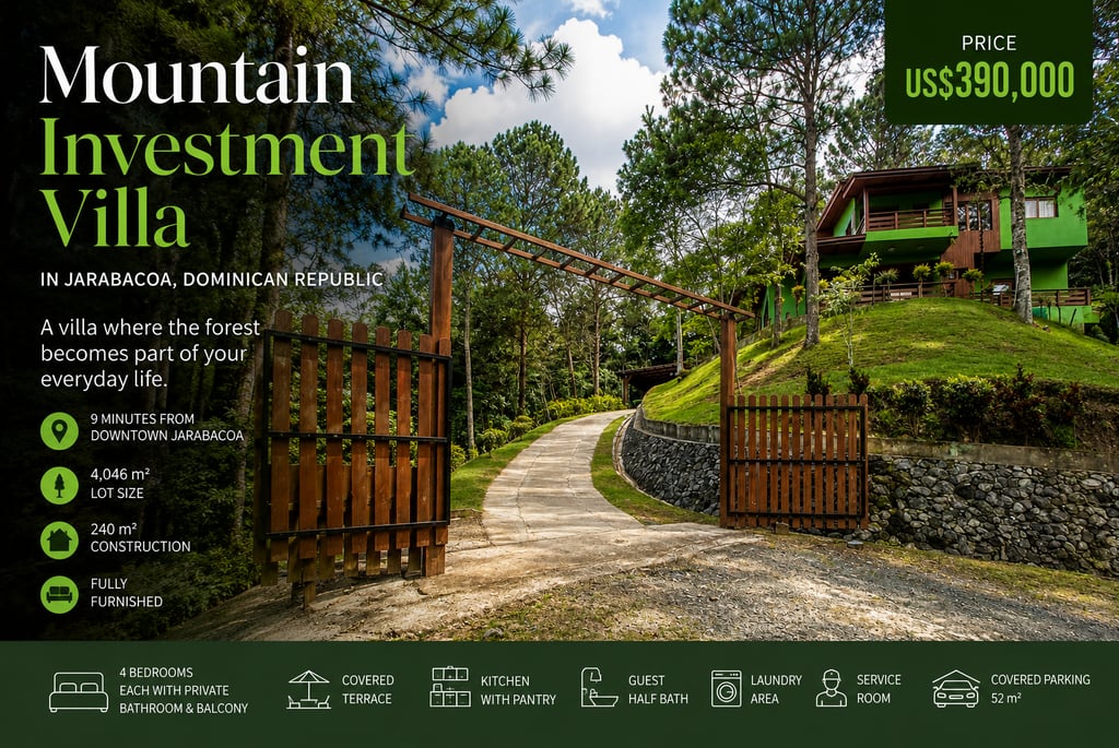 Explore mountain investment villas in Dominican Republic located in Jarabacoa’s natural mountain  