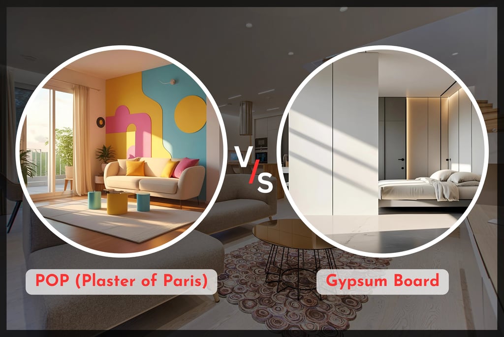 POP (Plaster of Paris) VS Gypsum Board