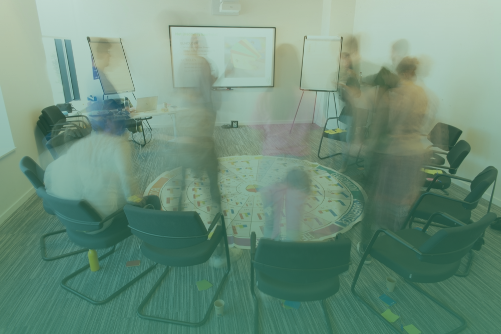 Iris Van Belleghem begeleidt een Insights Discovery workshop voor een team in België